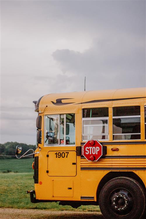 school bus on country road
